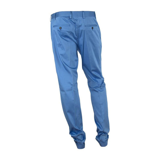 Made in Italy Light Blue Cotton Men Trouser MI-3209-IT46 | S