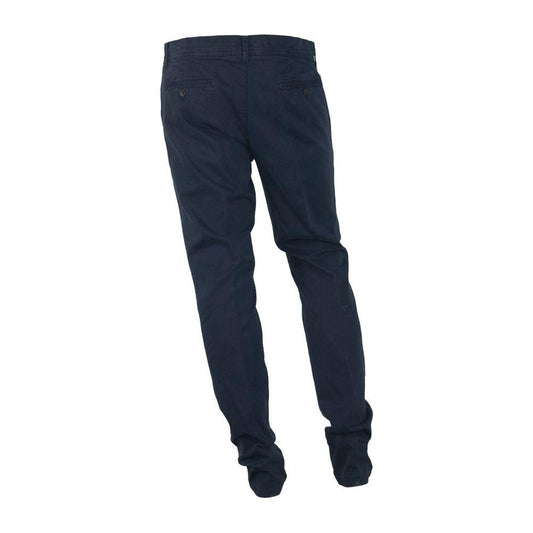 Made in Italy Elegant Blue Winter Trousers MI-3216-IT44 | XS