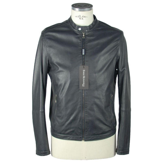 Emilio Romanelli Sapphire Elegance Leather Jacket EM-975-IT58 | 3XL
