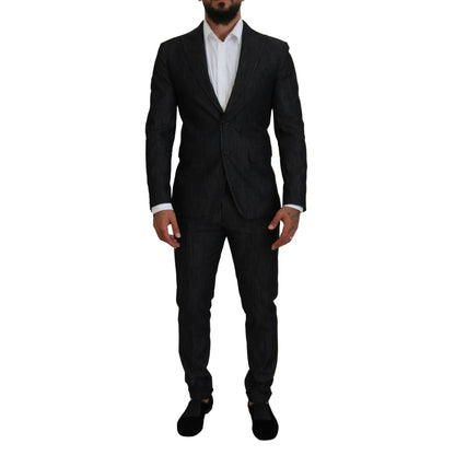 Dsquared² Black Cotton Single Breasted 2 Piece MIAMI Suit