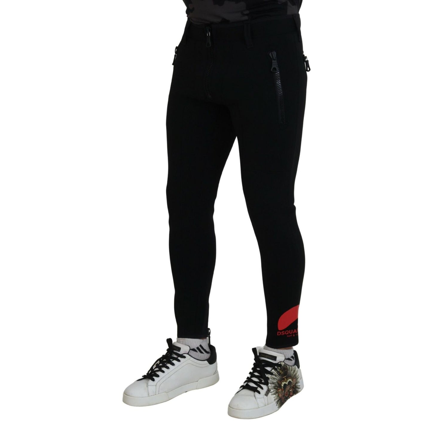 بنطال Dsquared² بقصة Slim Fit من البولي أميد بطبعة شعار