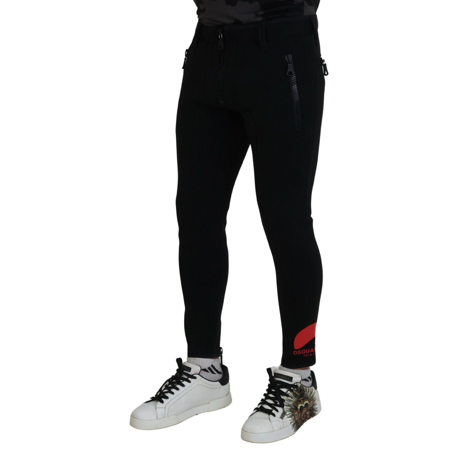 بنطال Dsquared² بقصة Slim Fit من البولي أميد بطبعة شعار