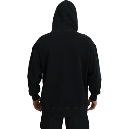 Dsquared² Black Cotton Hooded Printed Men Pullover Sweater 1728,67345645728,Black,Clothing,Dsquared²,Hoodies - Sweaters - Clothing,IT48 | M,Material: 100% Cotton,Men,Preowned / Defect,Sweaters - Clothing,Sweaters - Men - Clothing