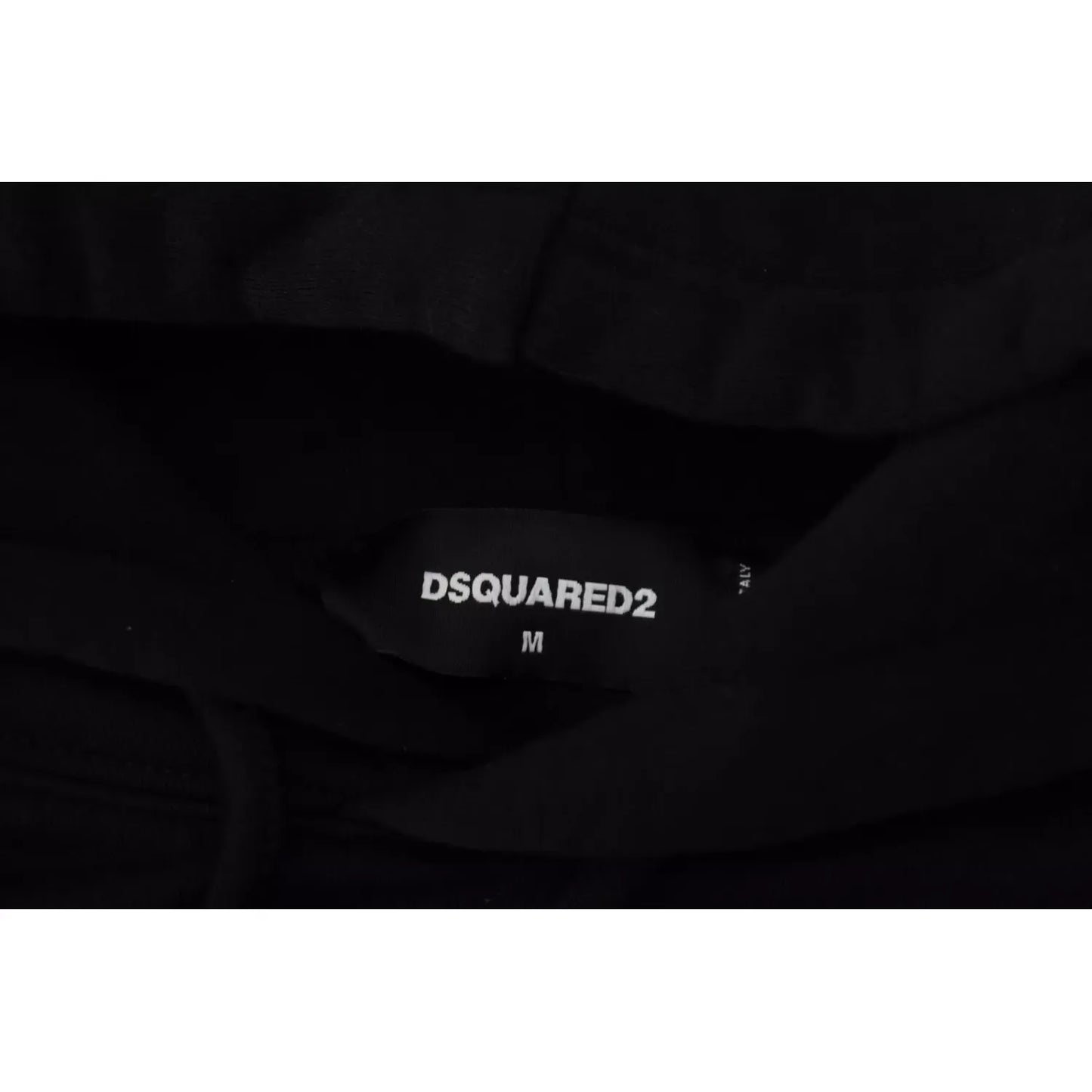 سترة رجالية مطبوعة بغطاء رأس من القطن الأسود من Dsquared²