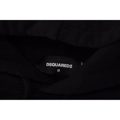 سترة رجالية مطبوعة بغطاء رأس من القطن الأسود من Dsquared²