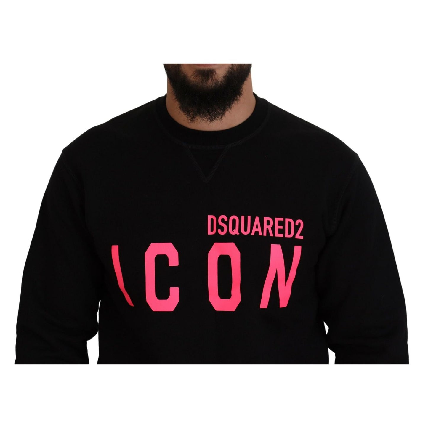سترة صوفية بأكمام طويلة مطبوعة باللون الأسود من Dsquared²