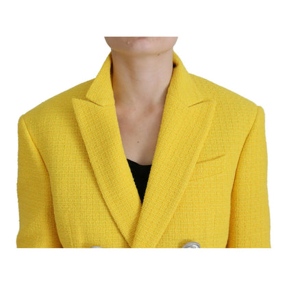 Dsquared² Yellow Peak Double Breasted Suit Blazer Short Set