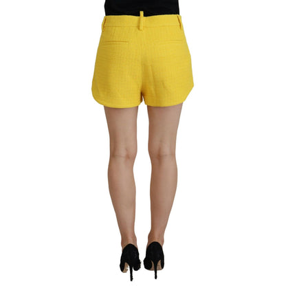 Dsquared² Yellow Peak Double Breasted Suit Blazer Short Set
