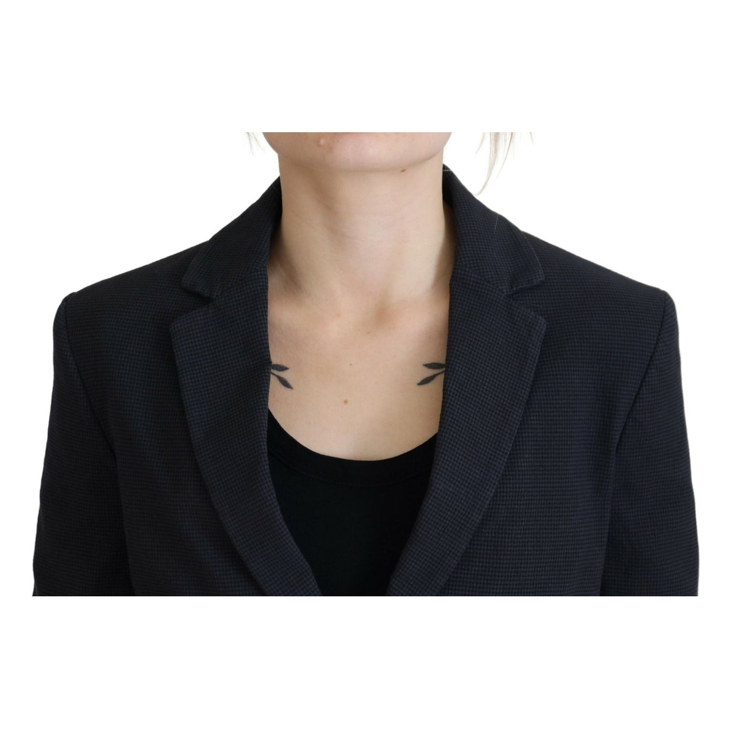 Dsquared² Black Cotton Cropped Button Blazer Jacket