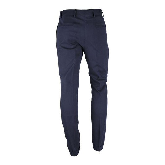 Made in Italy Blue Wool Men Trousers MI-8342-IT52 | XL