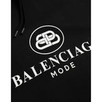 Balenciaga Black Cotton Logo Hooded Pullover Sweatshirt Sweater TSH84950#6-M