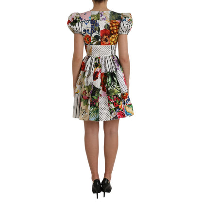 Dolce & Gabbana Multicolor Patchwork Cotton Aline Mini Dress