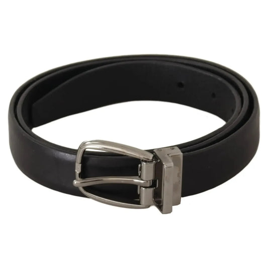 Dolce & Gabbana Black Classic Leather Silver Tone Metal Buckle Belt 1728,67345645728,85 cm / 34 Inches,90 cm / 36 Inches,Accessories,Belts - Accessories,Belts - Men - Accessories,Black,Dolce & Gabbana,Leather,Men,Men - Accessories,Preowned / Defect,Regula