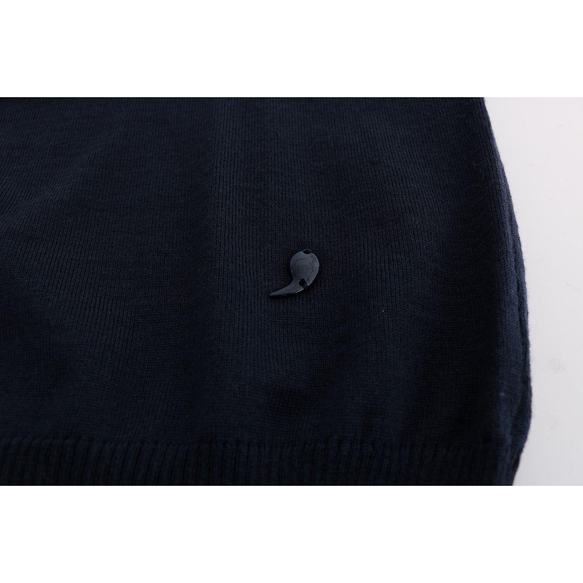 MARGHI LO' Blue Wool Long Sleeve Shift Dress