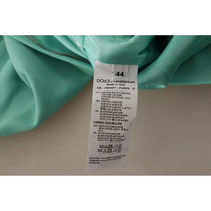 Dolce & Gabbana Mint Green Sheath Square Neckline Midi Dress