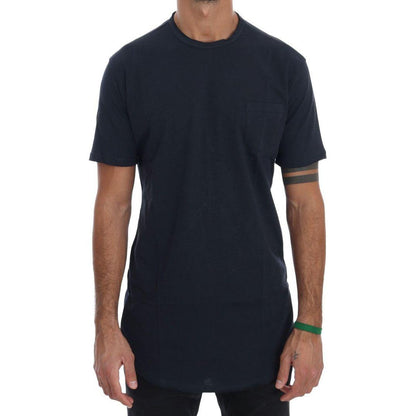 Daniele Alessandrini Blue Cotton Crewneck T-Shirt Daniele Alessandrini