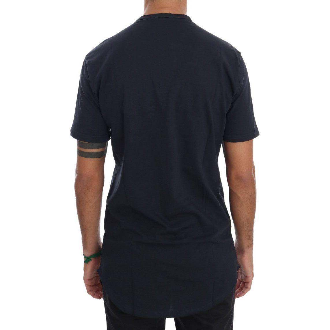 Daniele Alessandrini Blue Cotton Crewneck T-Shirt Daniele Alessandrini