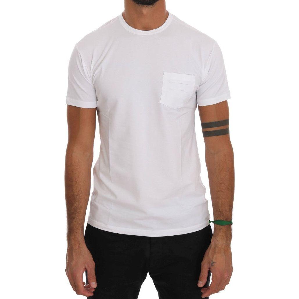 Daniele Alessandrini White Cotton Crewneck T-Shirt Daniele Alessandrini