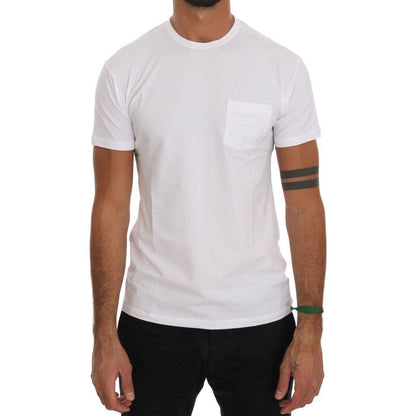 Daniele Alessandrini White Cotton Crewneck T-Shirt Daniele Alessandrini