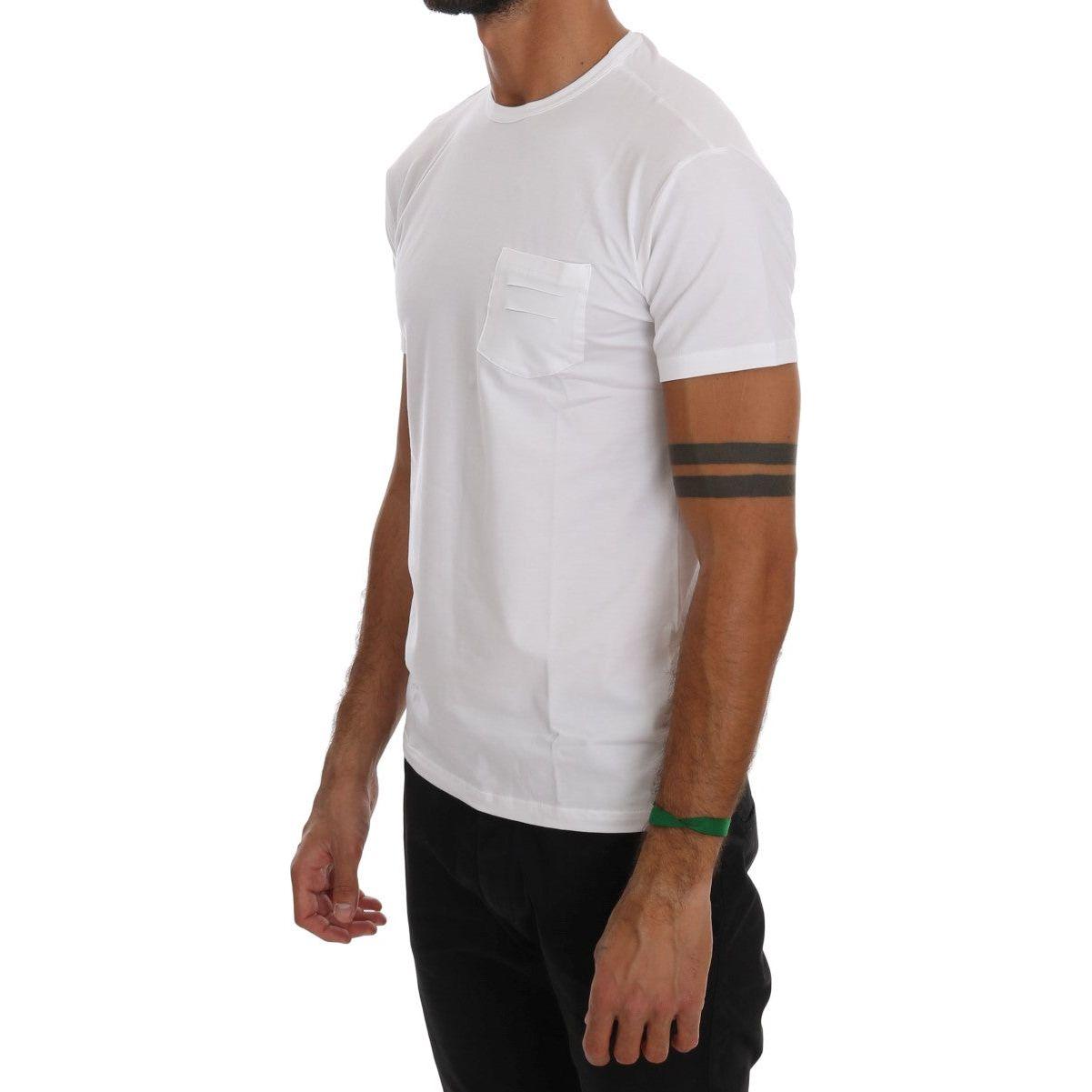 Daniele Alessandrini White Cotton Crewneck T-Shirt Daniele Alessandrini