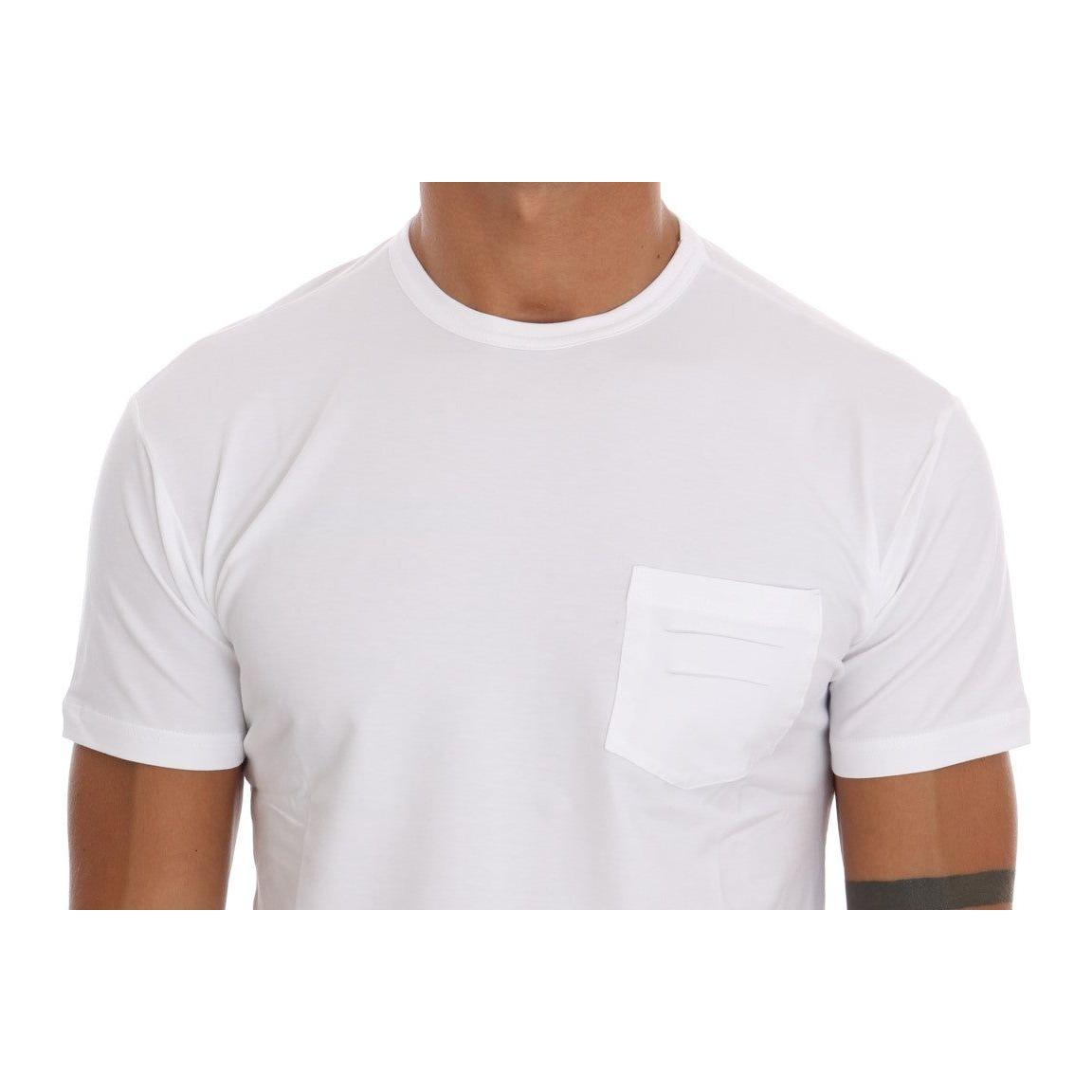 Daniele Alessandrini White Cotton Crewneck T-Shirt Daniele Alessandrini