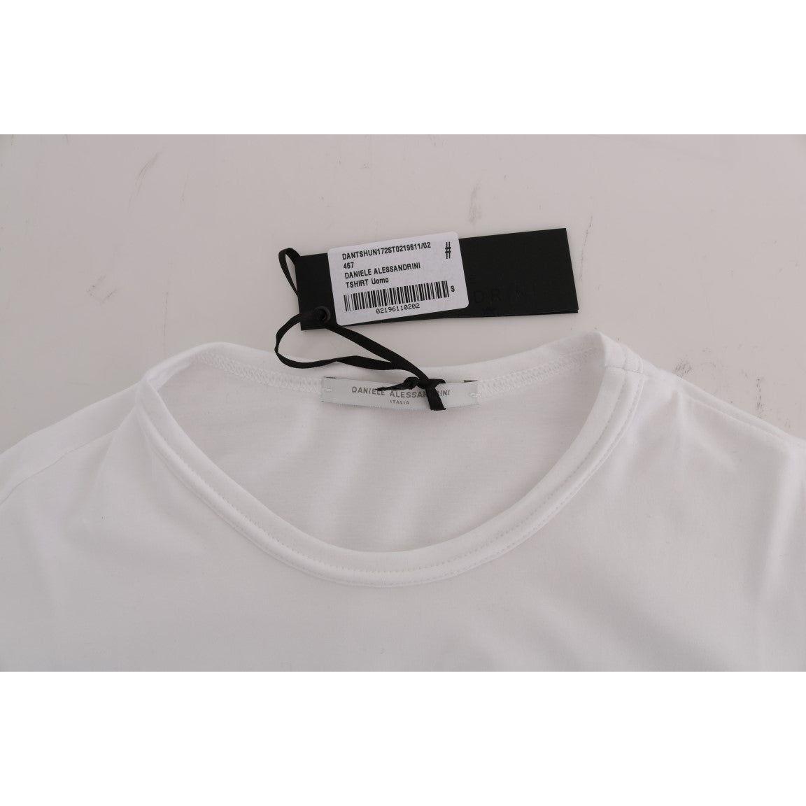 Daniele Alessandrini White Cotton Crewneck T-Shirt Daniele Alessandrini