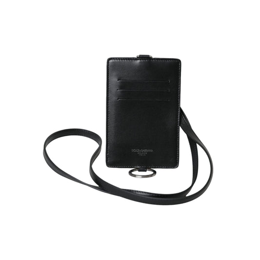Dolce & Gabbana Black Calf Leather Lanyard Logo Card Holder Men Wallet 1728,67345645728,Accessories,Bags,Black,Cardholders - Wallets - Accessories,Dolce & Gabbana,Material: 100% Leather,Men,Men - Bags,New with tags,Wallets - Accessories,Wallets - Men - Ba
