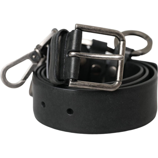 Dolce & Gabbana Black Calf Leather Silver Metal Buckle Belt 110 cm / 44 Inches,1728,67345645728,80 cm / 32 Inches,90 cm / 36 Inches,Accessories,Belts - Accessories,Belts - Men - Accessories,Black,Dolce & Gabbana,Material: 100% Leather,Men,Men - Accessorie