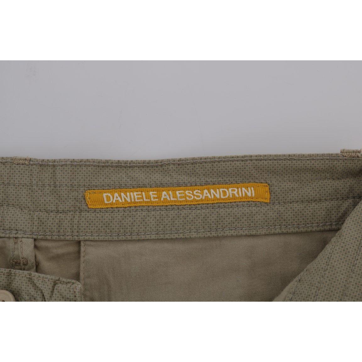 Daniele Alessandrini Beige Cotton Stretch Slim Fit Chinos Daniele Alessandrini