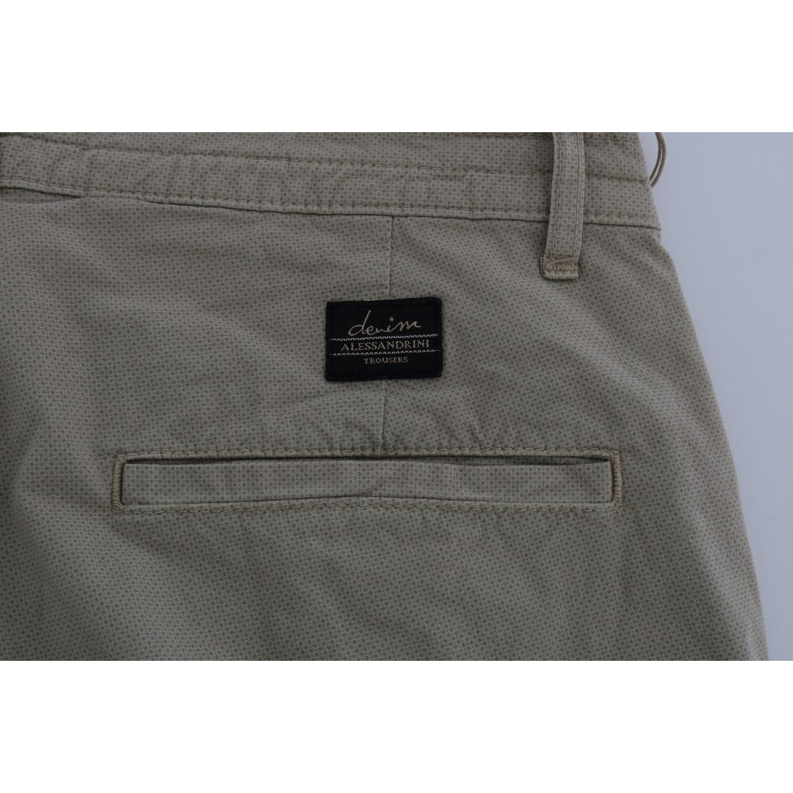 Daniele Alessandrini Beige Cotton Stretch Slim Fit Chinos Daniele Alessandrini