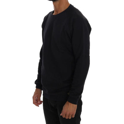 Daniele Alessandrini Blue Crewneck Cotton Sweater Daniele Alessandrini