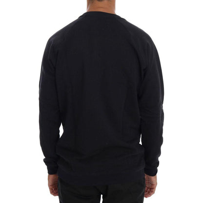 Daniele Alessandrini Blue Crewneck Cotton Sweater Daniele Alessandrini