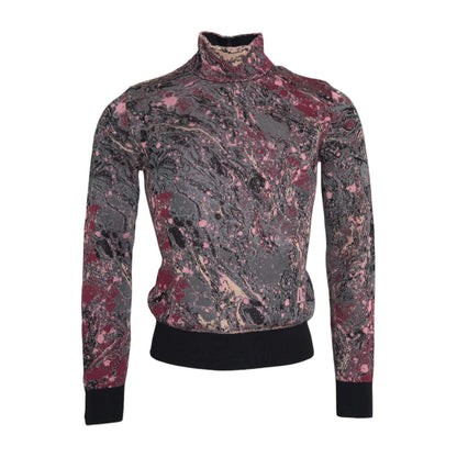 Dolce & Gabbana Multicolor Graphic Turtle Neck Men Sweater
