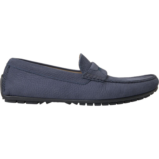 Dolce & Gabbana Blue Calf Leather Slip On Moccasin Shoes 1728,67345645728,Blue,Dolce & Gabbana,EU40.5/US7.5,EU41.5/US8.5,Flats - Shoes,Loafers - Men - Shoes,Material: 100% Calfskin Leather,Men,Men - Shoes,Moccassins - Flats - Shoes,New with tags,Shoes