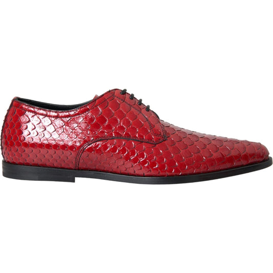 Dolce & Gabbana Red Textured Varnished Derby Men Formal Shoes 1728,67345645728,Dolce & Gabbana,EU39/US6,Formal - Men - Shoes,Lace-Up - Pumps - Shoes,Material: 100% Python Leather,Men,Men - Shoes,New with tags,Oxfords and Derbies - Shoes,Pumps - Shoes,Red,