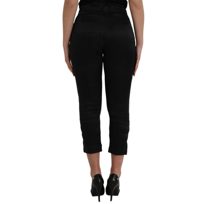 Ermanno Scervino Black High Waist Capri Cropped Pants
