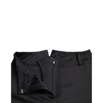 Ermanno Scervino Black High Waist Capri Cropped Pants