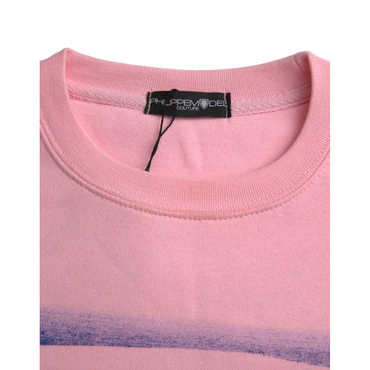 Philippe Model Pink Cotton Logo Print Long Sleeves Pullover Sweater