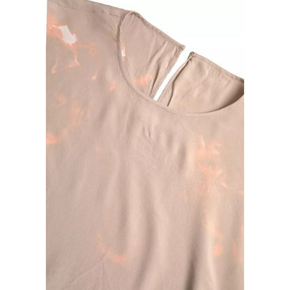 Dolce & Gabbana Brown Round Neck Short Sleeve Blouse Top