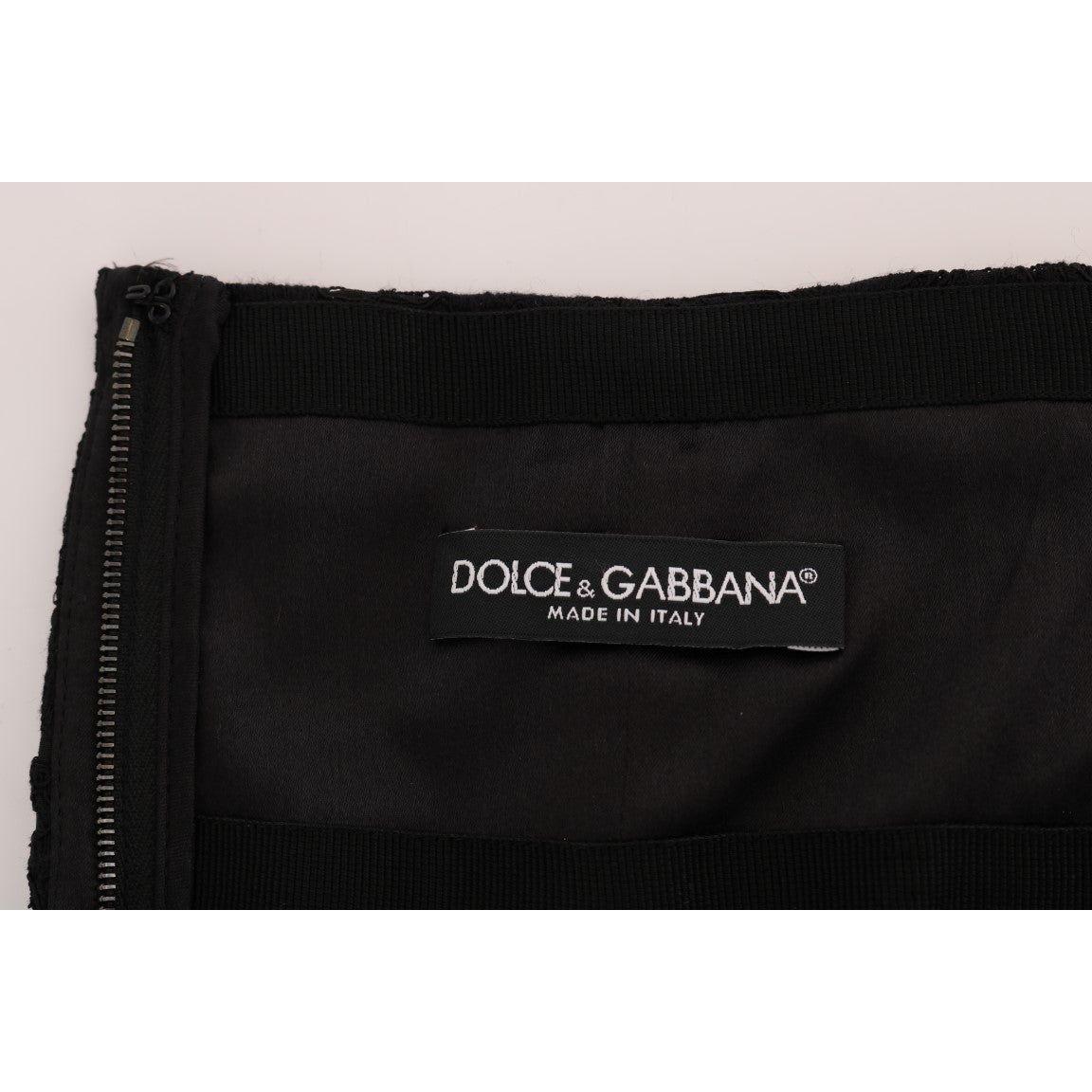 Dolce & Gabbana Black Floral Cutout Lace A-Line Skirt Dolce & Gabbana