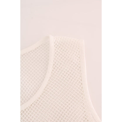 Dolce & Gabbana White Net Tank Transparent Top