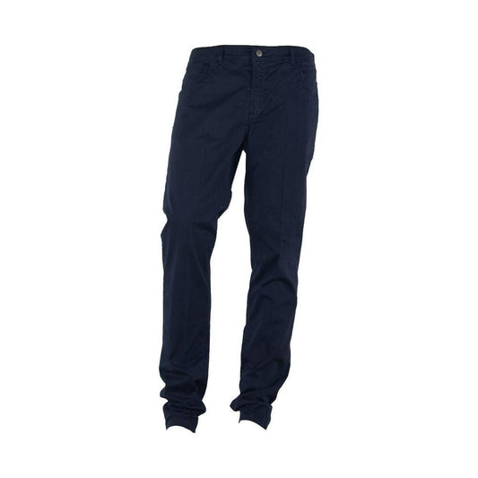Made in Italy Sophisticated Summer Cotton-Blend Trousers MI-3370-IT44 | XS