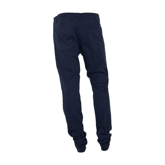 Made in Italy Sophisticated Summer Cotton-Blend Trousers MI-3370-IT44 | XS