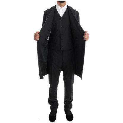 Dolce & Gabbana Gray Wool Stretch 3 Piece Two Button Suit Dolce & Gabbana