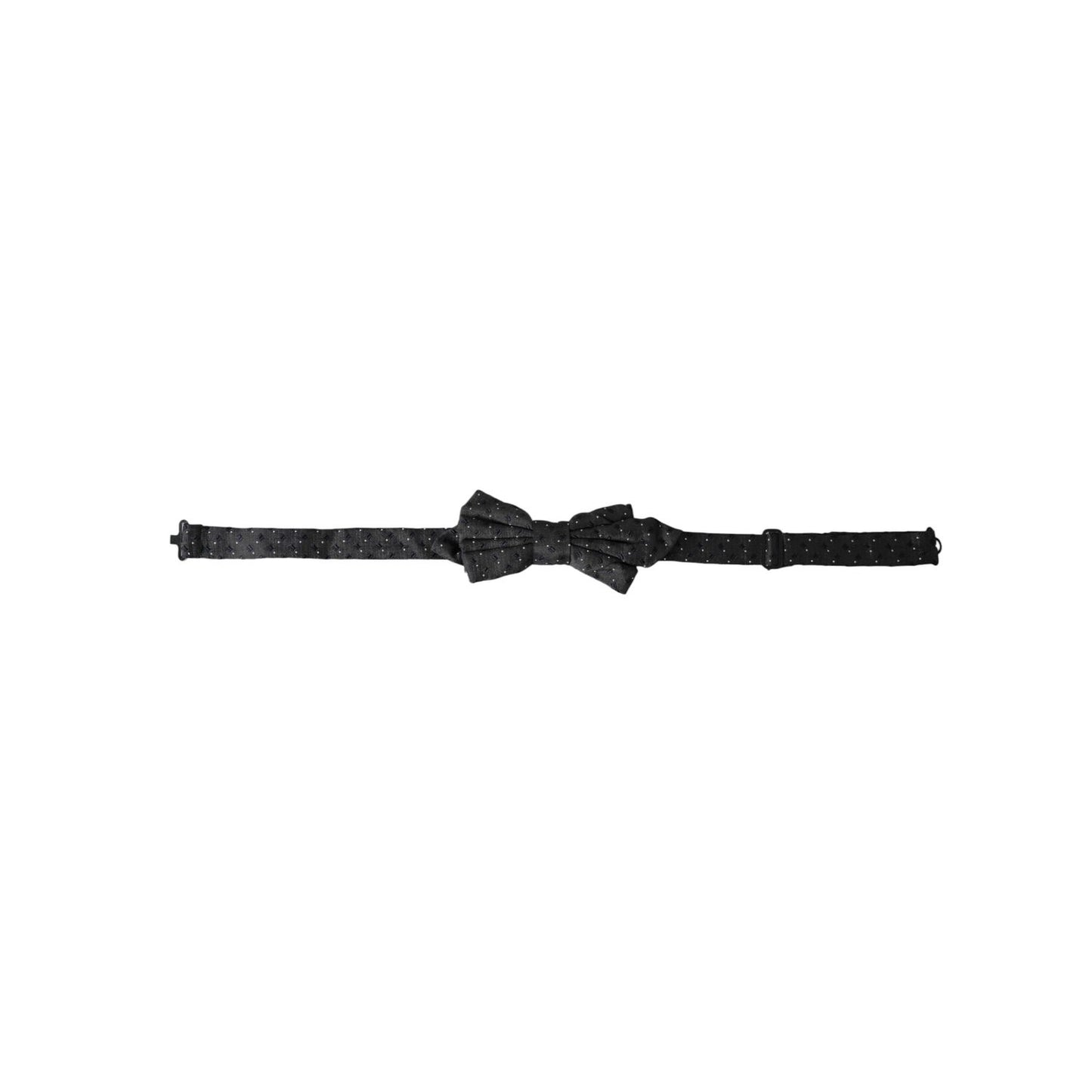 Dolce & Gabbana Black Silk Patterned Adjustable Neck Men Papillon Bow Tie