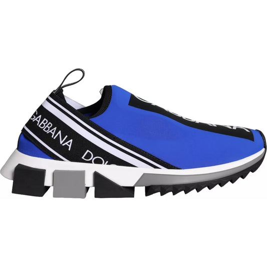 Dolce & Gabbana Blue Logo Low Top Sorrento Sneakers Shoes 1728,67345645728,Blue,Chunky - Sneakers - Shoes,Dolce & Gabbana,EU39.5/US6.5,Material: 50% Nylon 20% Elastane 15% Viscose 15% PU,Men,New with tags,Shoes,Sneakers - Men - Shoes,Sneakers - Shoes