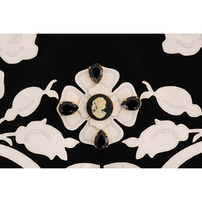 Dolce & Gabbana Black Crystal Floral Pencil Skirt Dolce & Gabbana