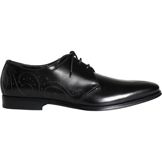 Dolce & Gabbana Black Calfskin Leather Derby Men Dress Shoes 1728,67345645728,Black,Dolce & Gabbana,EU43/US10,Formal - Men - Shoes,Material: 100% Calfskin Leather,Men,New with tags,Oxfords and Derbies - Shoes,Shoes