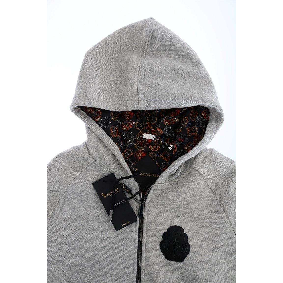 Billionaire Italian Couture Gray Cotton Hooded Sweatsuit Billionaire Italian Couture