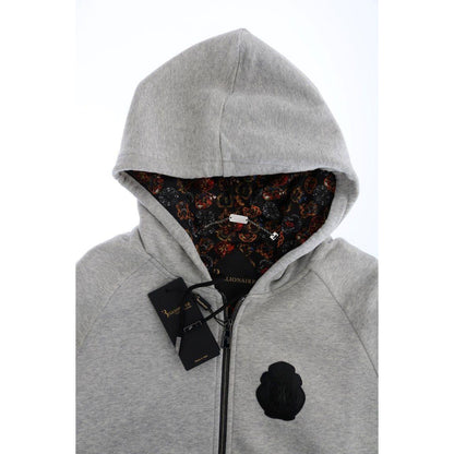 Billionaire Italian Couture Gray Cotton Hooded Sweatsuit Billionaire Italian Couture